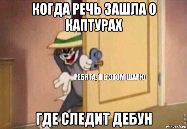 когда речь зашла о каптурах где следит дебун, Мем    Ребята я в этом шарю