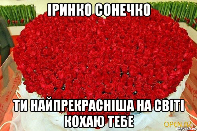 іринко сонечко ти найпрекрасніша на світі кохаю тебе