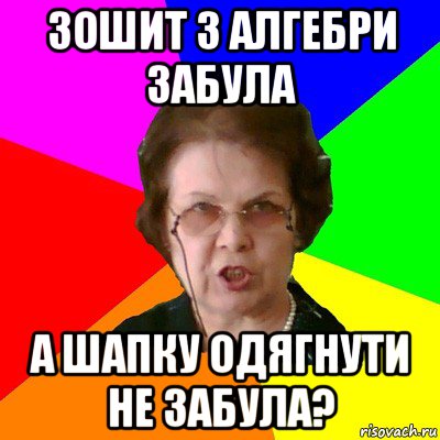 зошит з алгебри забула а шапку одягнути не забула?, Мем Типичная училка