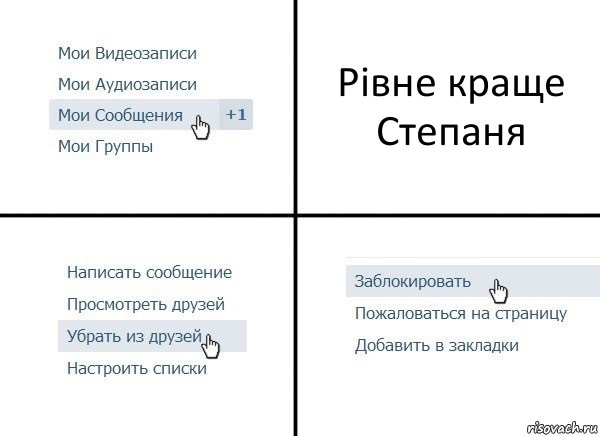 Рівне краще Степаня, Комикс  Удалить из друзей