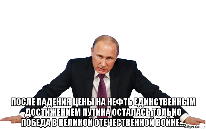  после падения цены на нефть единственным достижением путина осталась только победа в великой отечественной войне...