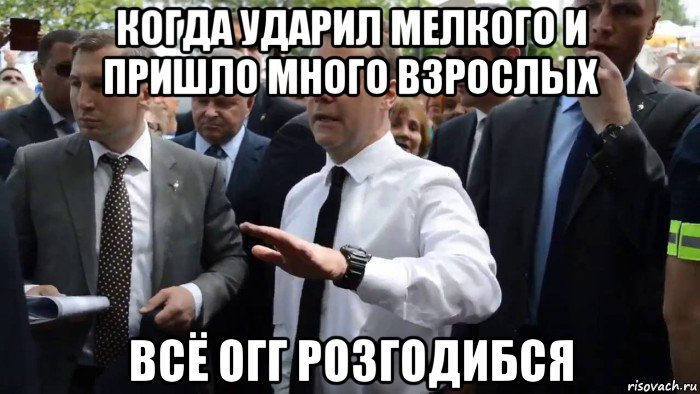 когда ударил мелкого и пришло много взрослых всё огг розгодибся, Мем Всего хорошего