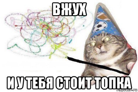 вжух и у тебя стоит топка, Мем Вжух мем