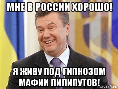 мне в россии хорошо! я живу под гипнозом мафии лилипутов!, Мем Янукович