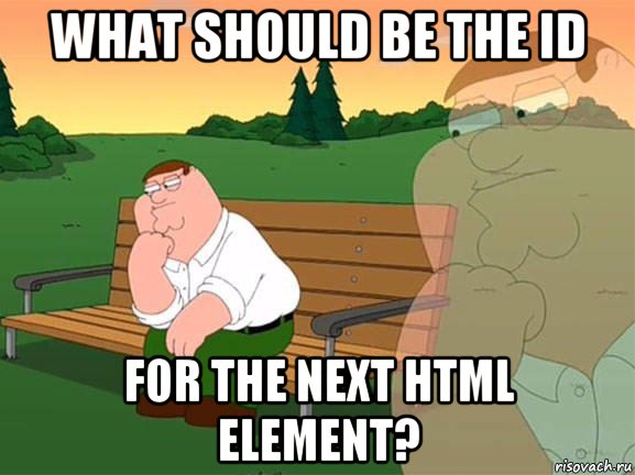 what should be the id for the next html element?, Мем Задумчивый Гриффин