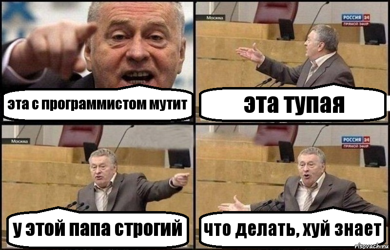 эта с программистом мутит эта тупая у этой папа строгий что делать, хуй знает, Комикс Жириновский