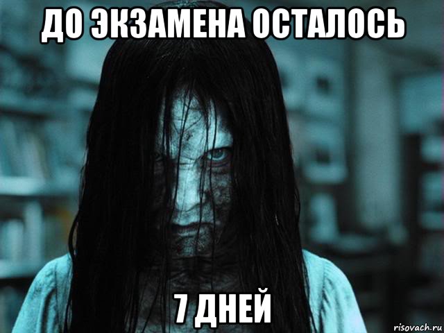 до экзамена осталось 7 дней