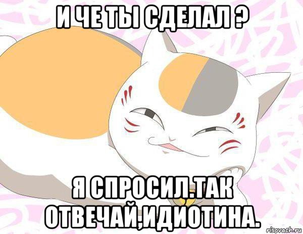 и че ты сделал ? я спросил.так отвечай,идиотина.