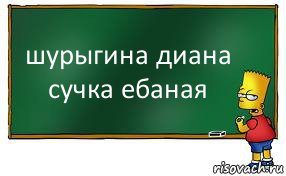 шурыгина диана сучка ебаная, Комикс Барт пишет на доске