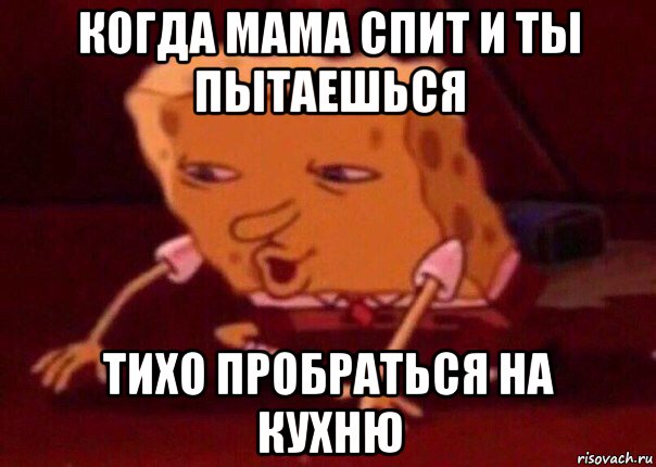 когда мама спит и ты пытаешься тихо пробраться на кухню, Мем    Bettingmemes