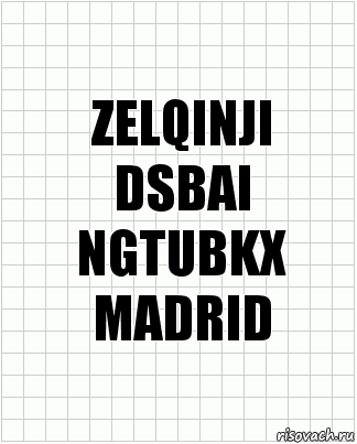 ZELQINJI
DSBAI
NGTUBKX
MADRID, Комикс  бумага