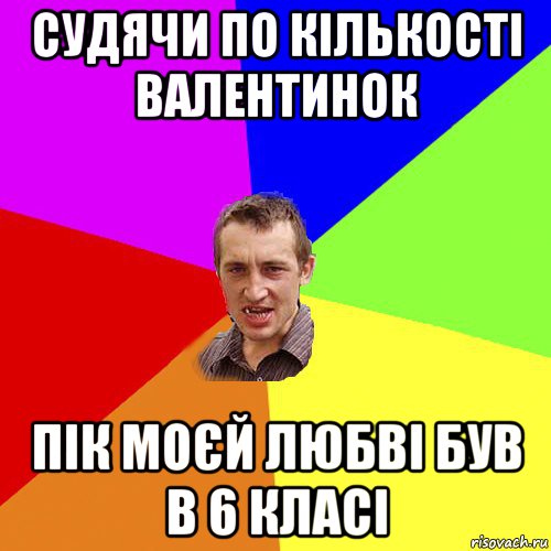 судячи по кількості валентинок пік моєй любві був в 6 класі, Мем Чоткий паца