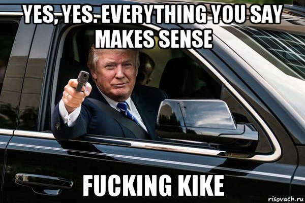 yes, yes. everything you say makes sense fucking kike