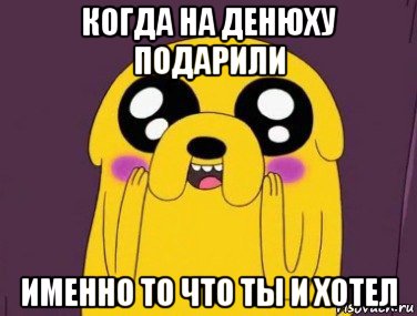 когда на денюху подарили именно то что ты и хотел, Мем  Джейк няшка