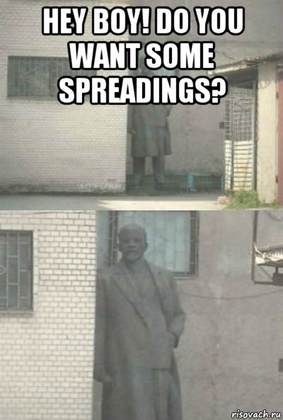 hey boy! do you want some spreadings? , Мем Эй, парень (Ленин выглядывает)