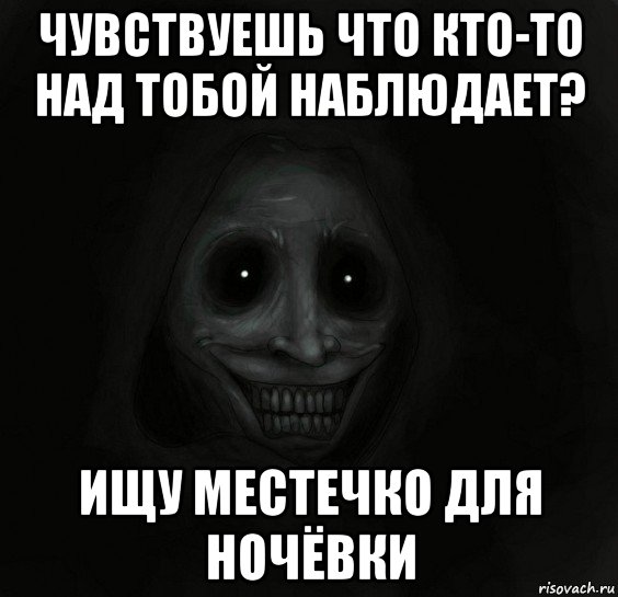 чувствуешь что кто-то над тобой наблюдает? ищу местечко для ночёвки, Мем Ночной гость