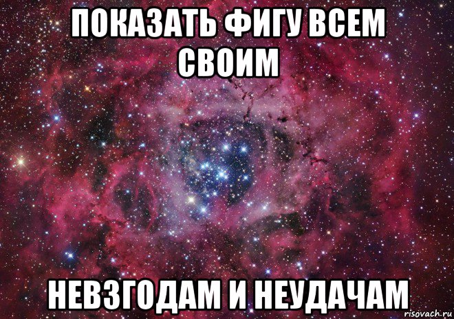 показать фигу всем своим невзгодам и неудачам, Мем Ты просто космос