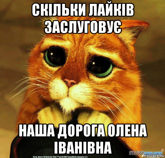 скільки лайків заслуговує наша дорога олена іванівна, Мем Котик из Шрека