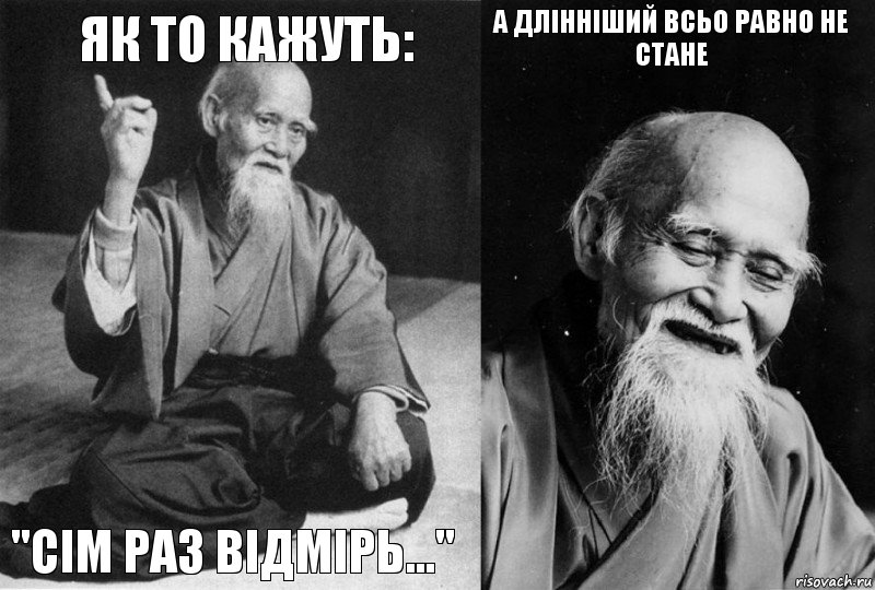 Як то кажуть: "Сім раз відмірь..." А длінніший всьо равно не стане , Комикс Мудрец-монах (4 зоны)