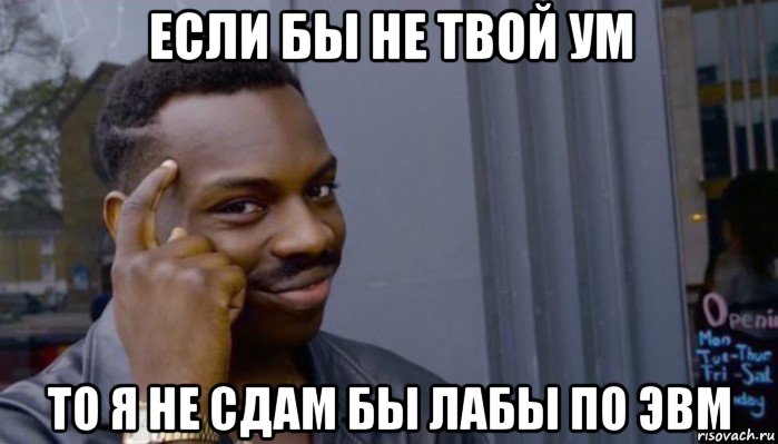 если бы не твой ум то я не сдам бы лабы по эвм, Мем Не делай не будет