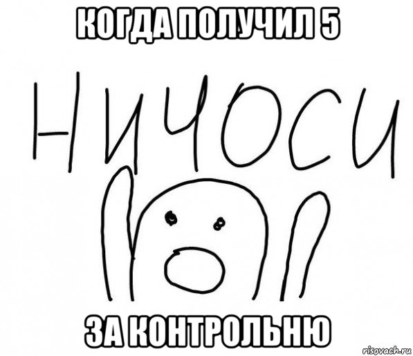 когда получил 5 за контрольню, Мем  Ничоси