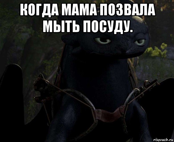 когда мама позвала мыть посуду. 