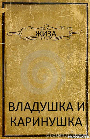 ЖИЗА ВЛАДУШКА И КАРИНУШКА, Комикс обложка книги