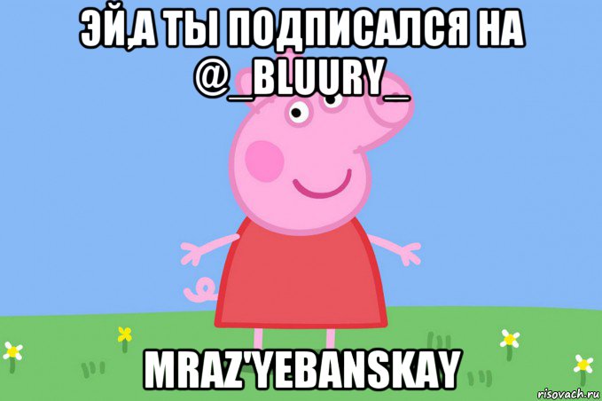 эй,а ты подписался на @_bluury_ mraz'yebanskay, Мем Пеппа