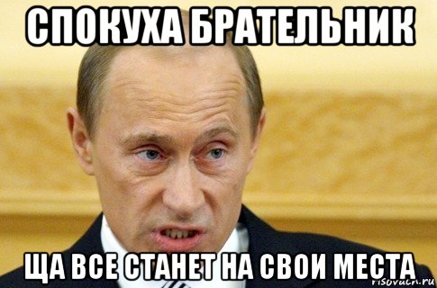 спокуха брательник ща все станет на свои места, Мем путин