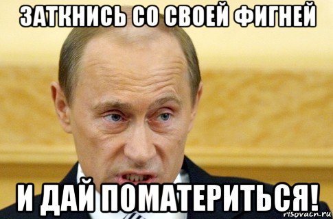 заткнись со своей фигней и дай поматериться!, Мем путин