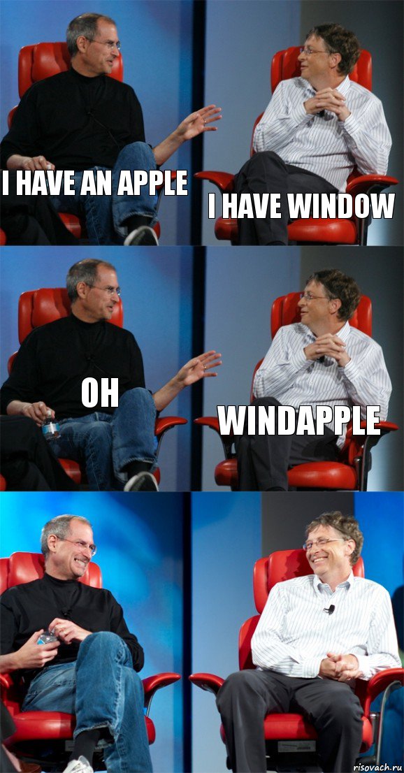 i have an apple i have window oh windapple  , Комикс Стив Джобс и Билл Гейтс (6 зон)