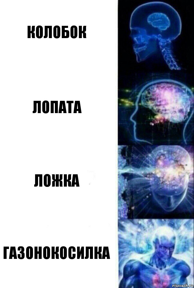 Колобок Лопата Ложка Газонокосилка, Комикс  Сверхразум