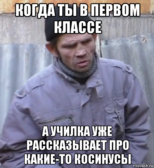 когда ты в первом классе а училка уже рассказывает про какие-то косинусы, Мем  Ты втираешь мне какую то дичь