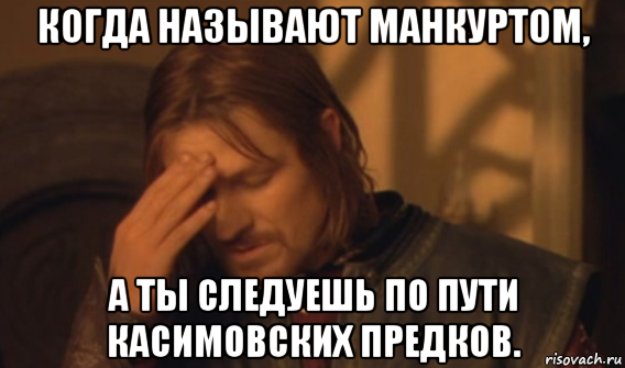 когда называют манкуртом, а ты следуешь по пути касимовских предков., Мем Закрывает лицо