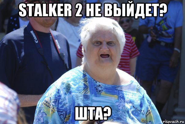 stalker 2 не выйдет? шта?, Мем Шта (Бабка wat)