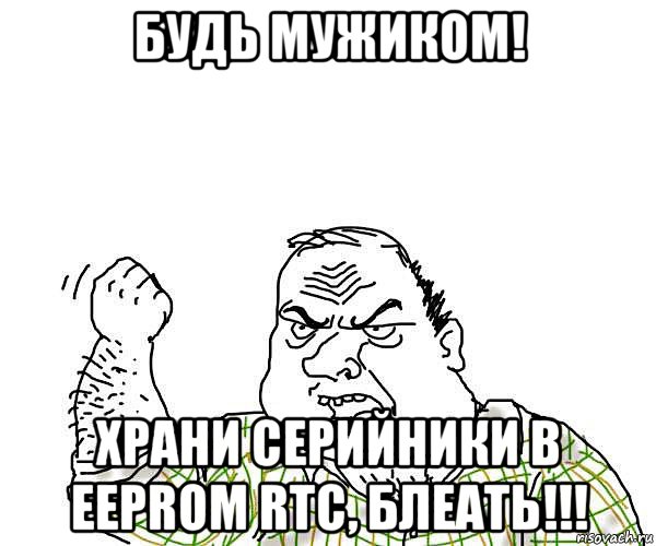 будь мужиком! храни серийники в eeprom rtc, блеать!!!, Мем будь мужиком