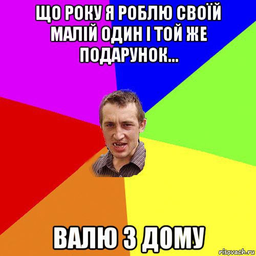 що року я роблю своїй малій один і той же подарунок... валю з дому, Мем Чоткий паца