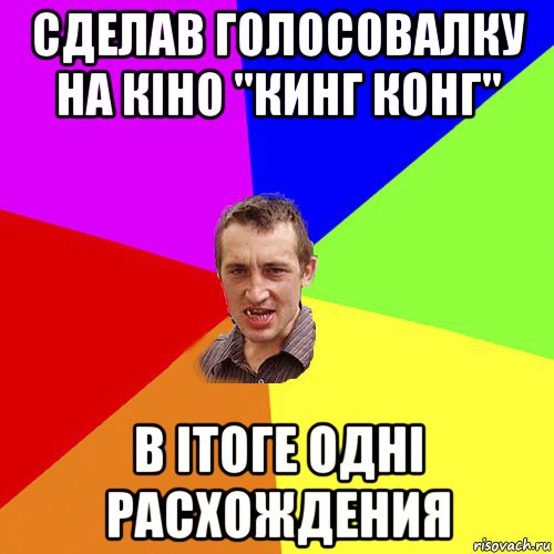 сделав голосовалку на кiно "кинг конг" в iтоге однi расхождения, Мем Чоткий паца