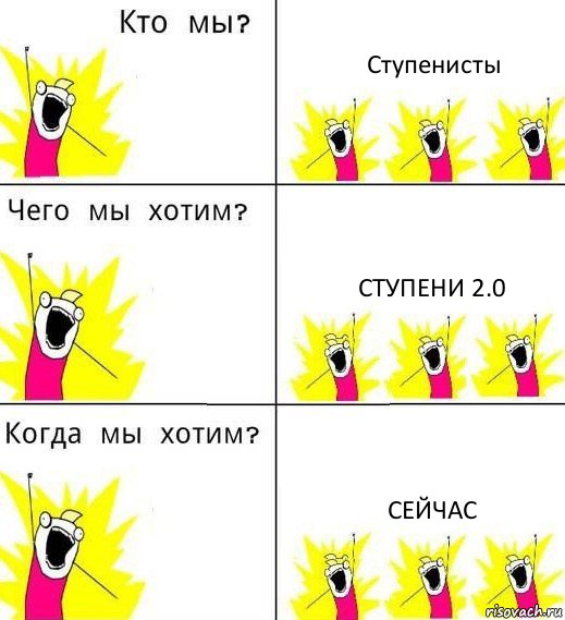 Ступенисты Ступени 2.0 Сейчас, Комикс Что мы хотим