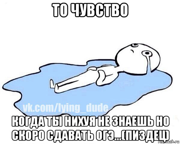 то чувство когда ты нихуя не знаешь но скоро сдавать огэ...(пиздец), Мем Этот момент когда