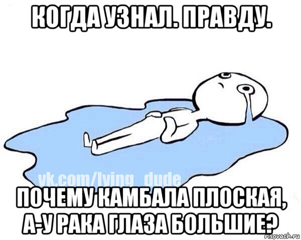 когда узнал. правду. почему камбала плоская, а-у рака глаза большие?, Мем Этот момент когда