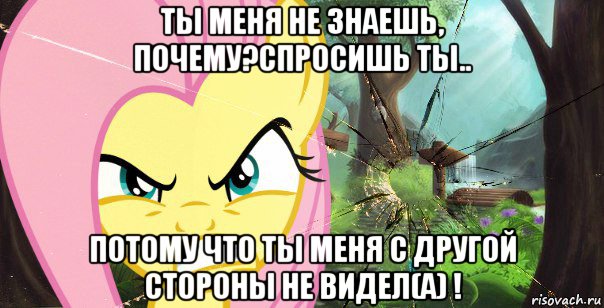 ты меня не знаешь, почему?спросишь ты.. потому что ты меня с другой стороны не видел(а) !