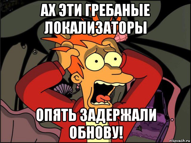 ах эти гребаные локализаторы опять задержали обнову!, Мем Фрай в панике