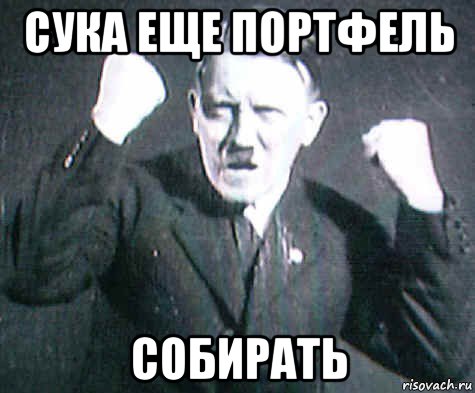 сука еще портфель собирать