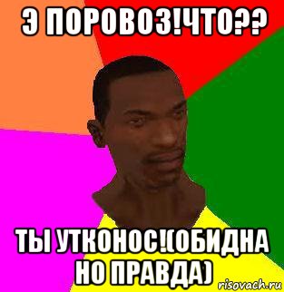 э поровоз!что?? ты утконос!(обидна но правда)