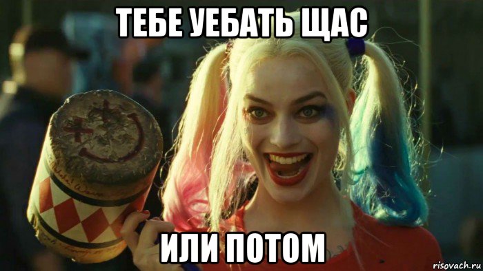 тебе уебать щас или потом, Мем    Harley quinn