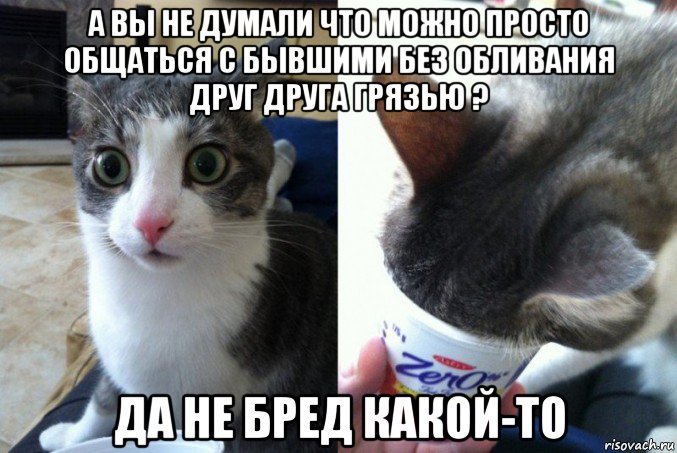 а вы не думали что можно просто общаться с бывшими без обливания друг друга грязью ? да не бред какой-то