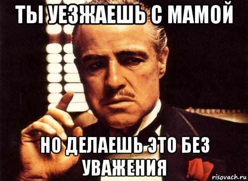 ты уезжаешь с мамой но делаешь это без уважения, Мем крестный отец