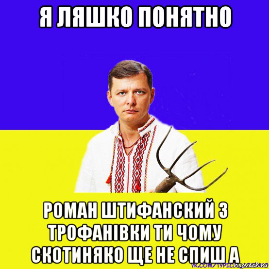 я ляшко понятно роман штифанский з трофанівки ти чому скотиняко ще не спиш а, Мем ляшко