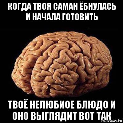 когда твоя саман ёбнулась и начала готовить твоё нелюбиое блюдо и оно выглядит вот так